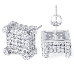 10mm S925 Iced Out Stud Earrings Hip-Hop Men's