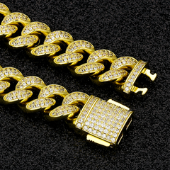 12mm Iced Out Cuban Link Bracelet for Men's