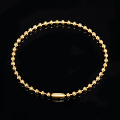 3mm Steel Bead Bracelet in Gold