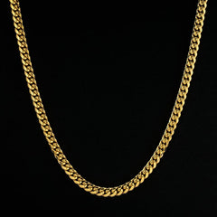 8mm Stainless Steel Cuban Chain in Gold