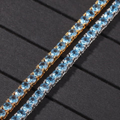 4mm Ice Rare Blue Moissanite Tennis Chain