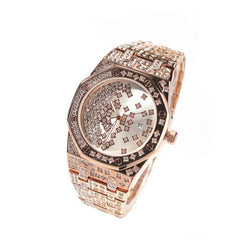 42mm Iced Octagon Shaped Gypsophila Men's Watch