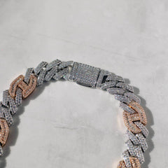 15mm Arctic Diamond Bicolor Cuban Chain