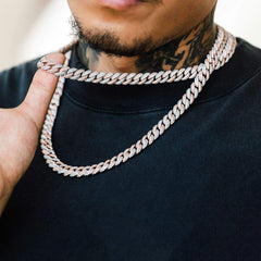 9mm Diamond  Two Tone Cuban Chain