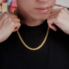 6mm Miami Cuban Link Chain in 18K Gold for Men's