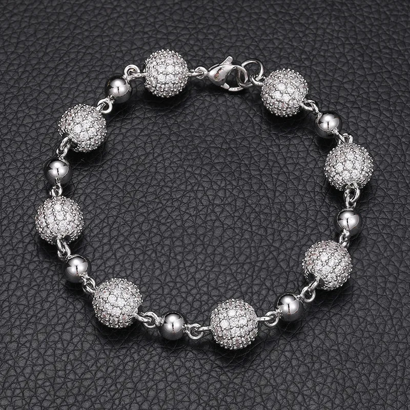 10mm Moissanite Hip Hop Ball Bracelet