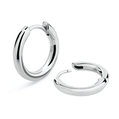 15mm Sterling Silver Hoop Mens