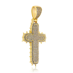 Moissanite Cactus Thorn Cross Pendant