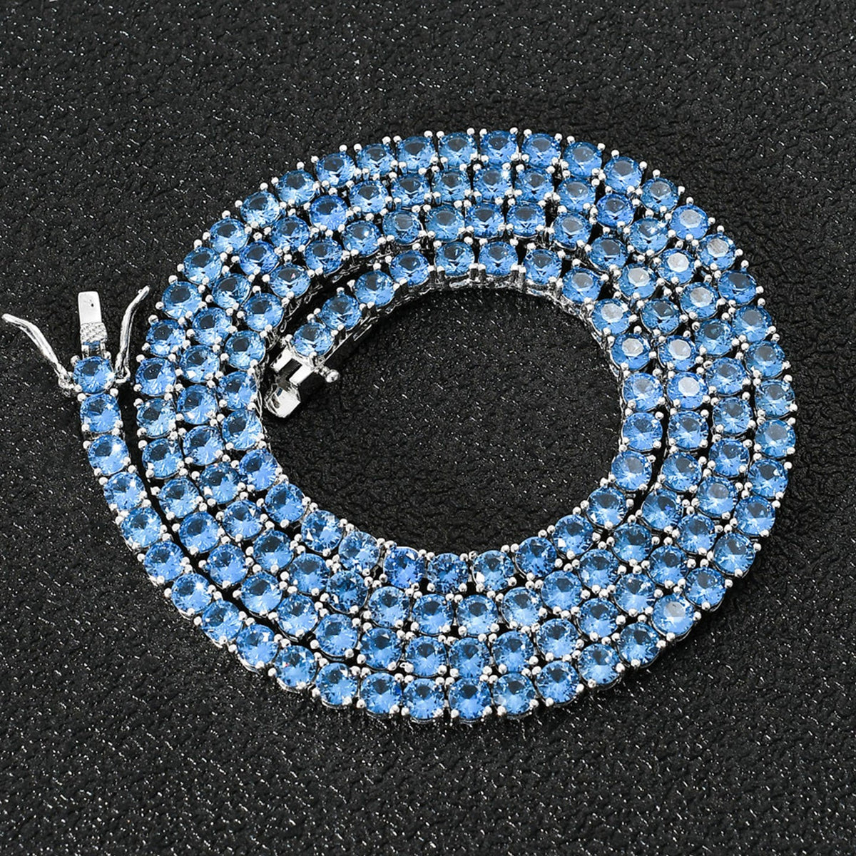 4mm Ice Rare Blue Moissanite Tennis Chain