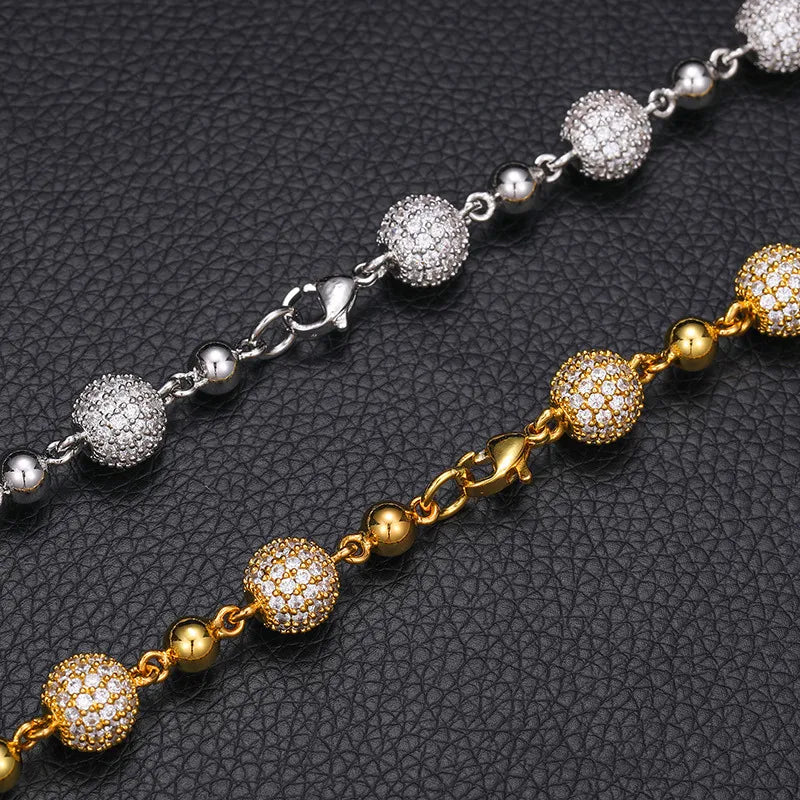 10mm Moissanite Hip Hop Ball Bracelet