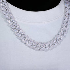 15mm T Square Ice Out Diamond Cuban Chain