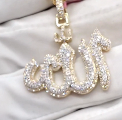 Custom Moissanite ALLAH Pendant