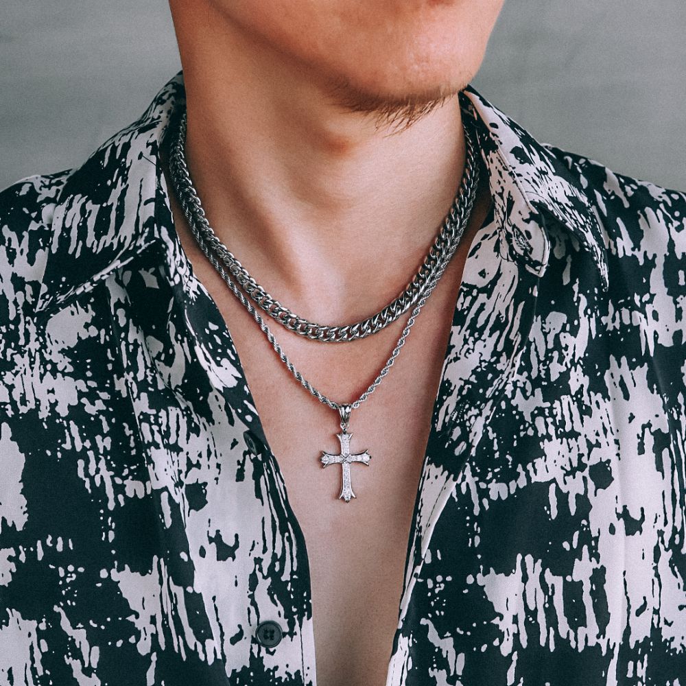 $69 Get Double Layer Necklace-Cuban Chain and Pendant