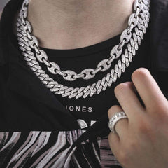 12mm Italian Diamond Chain In White Gold