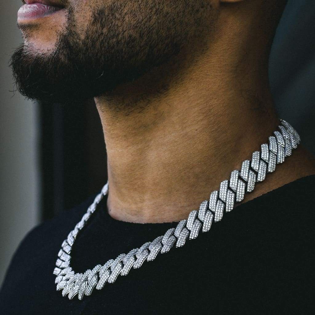 20mm Ice Out Miami Diamond Chain In White Gold