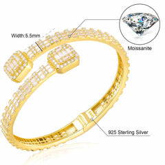 5.5mm S925 Baguette Moissanite Bangle Bracelet