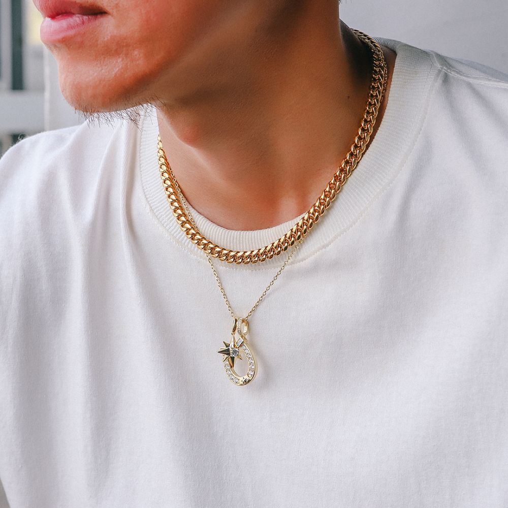 $69 Get Double Layer Necklace-Cuban Chain and Pendant