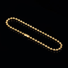 3mm Steel Bead Bracelet in Gold