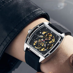 Mechanical Sport Rubber Hollow Automatic Watch