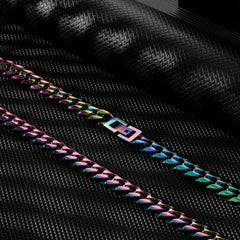 10mm Rainbow Miami Cuban Link Chain For Men's