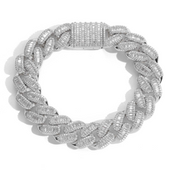 15mm T Square Ice Out Diamond Cuban Bracelet