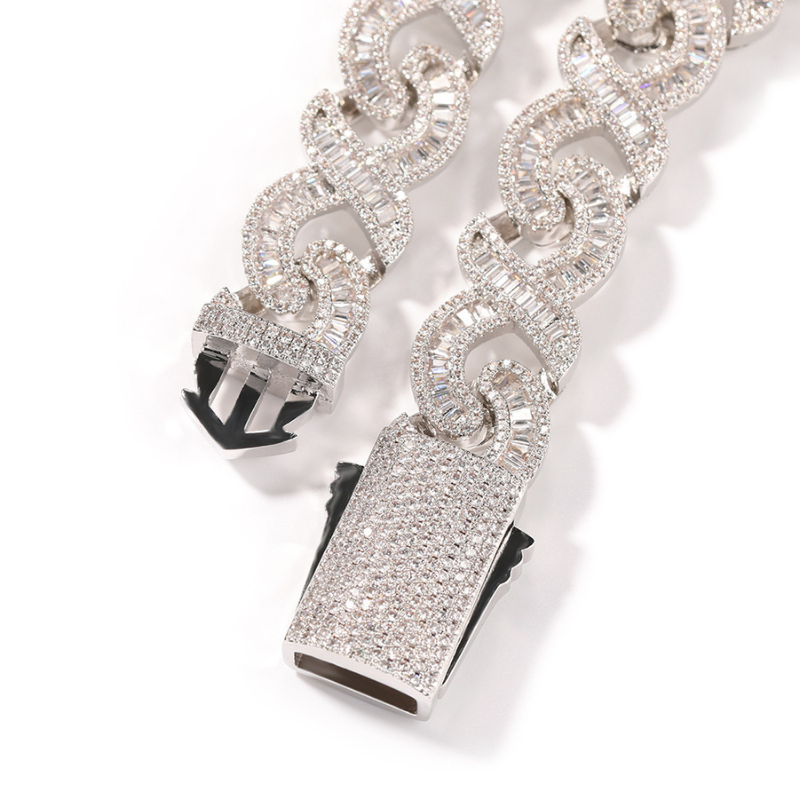 15mm Infinity "∞"  Moissanite T Square Diamond Chain