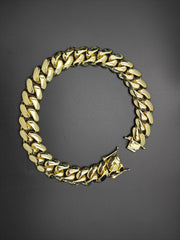 22mm Miami Cuban Link Chain Bracelet in 14K Gold