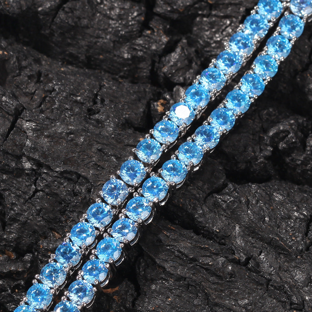 4mm Ice Rare Blue Moissanite Tennis Chain