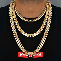 8mm Stainless Steel Cuban Chain in Gold