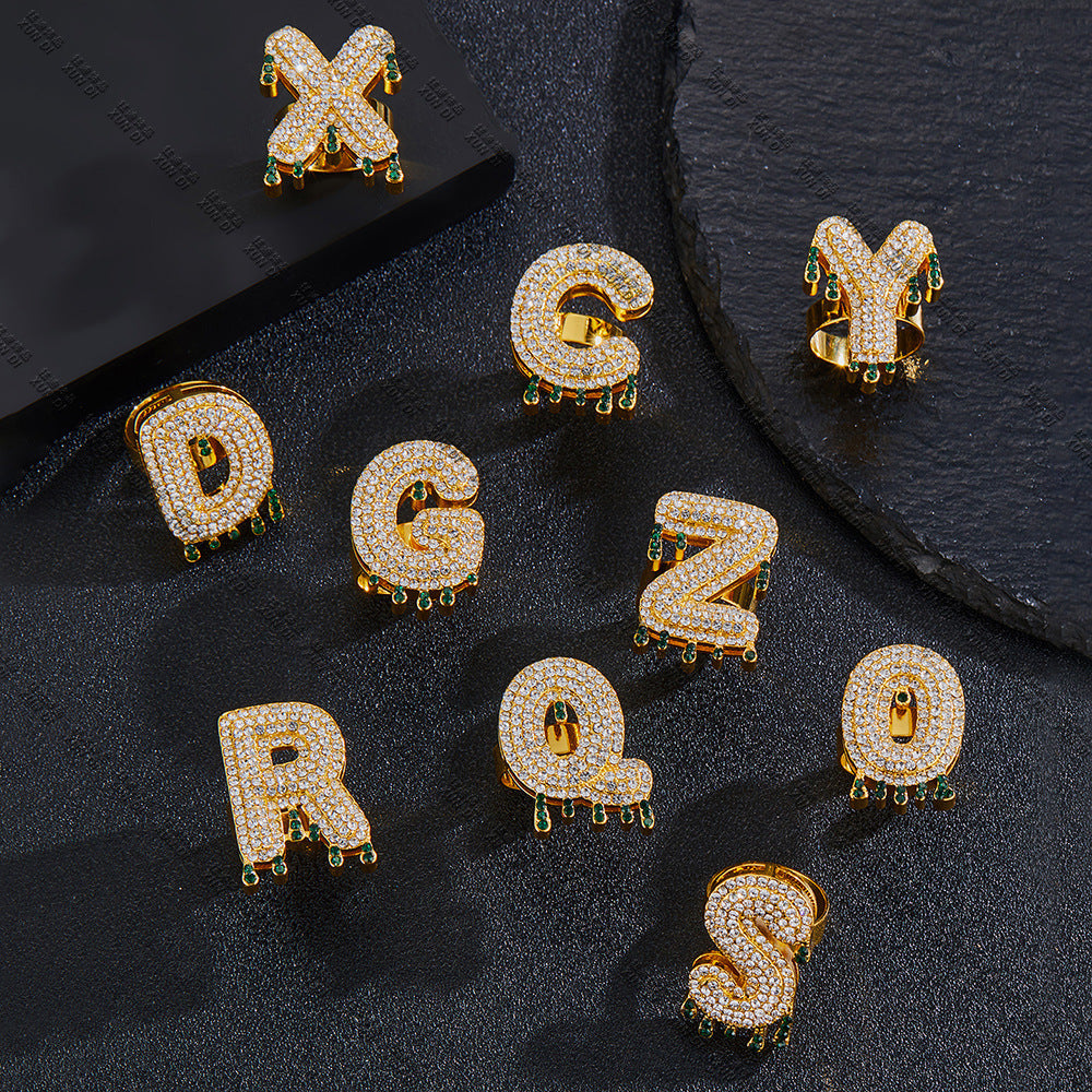 Alphabet DIY Full Diamond Ring