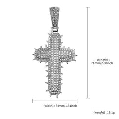 Moissanite Cactus Thorn Cross Pendant