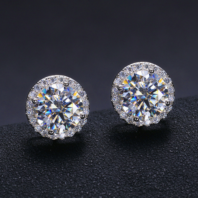 0.5CT/1CT/2CT Moissanite Classic Rock Sugar Earrings