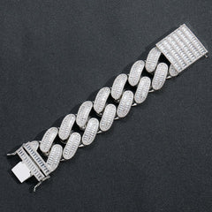 40mm Moissanite Trapezoidal Square Drill Large Cuban Chain