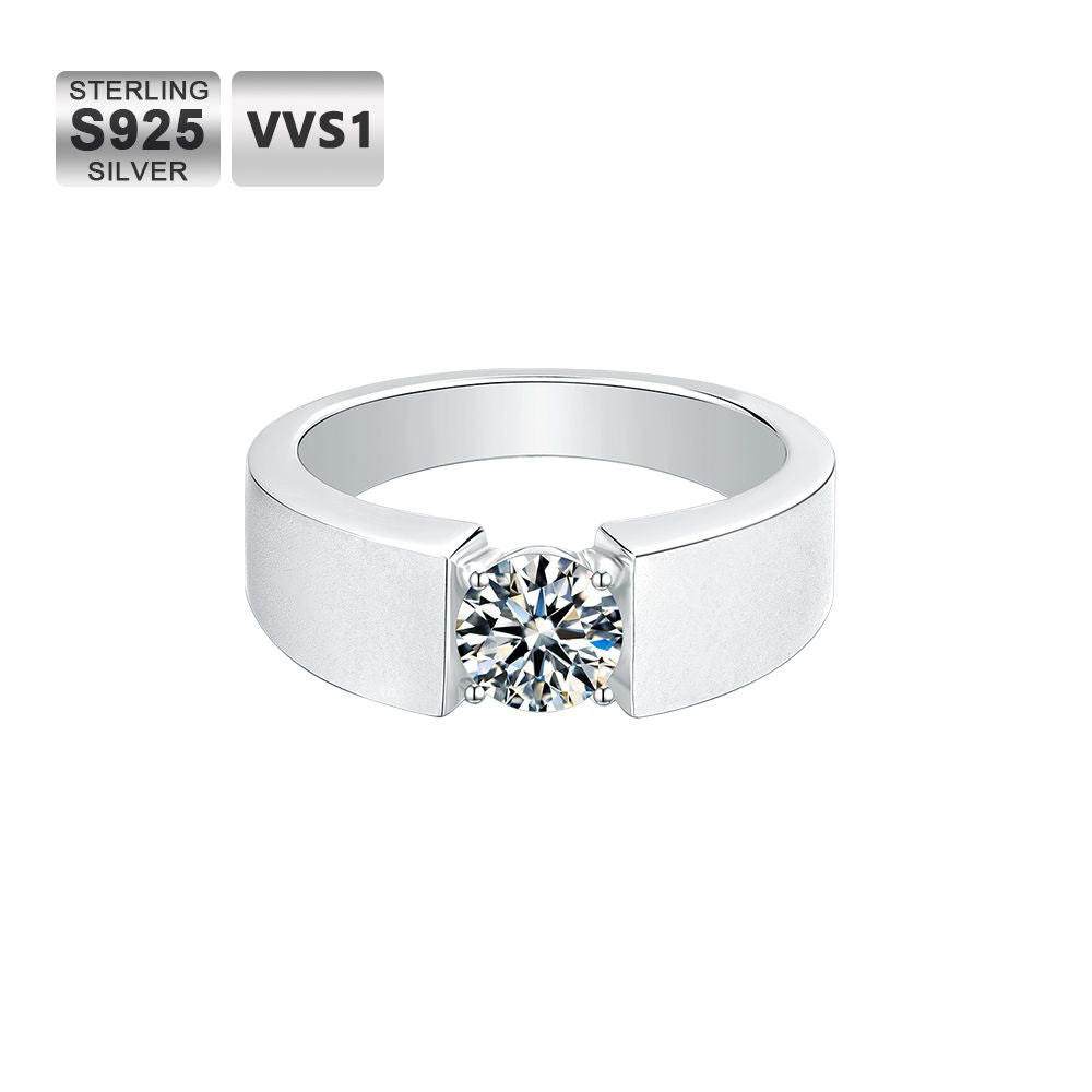 1.0 Carats VVS1 Moissanite Men Ring