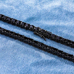 5mm Black Moissanite 18K Black Gold Tennis Chain