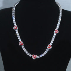 5mm S925 Broken Heart Tennis Chain in White Gold