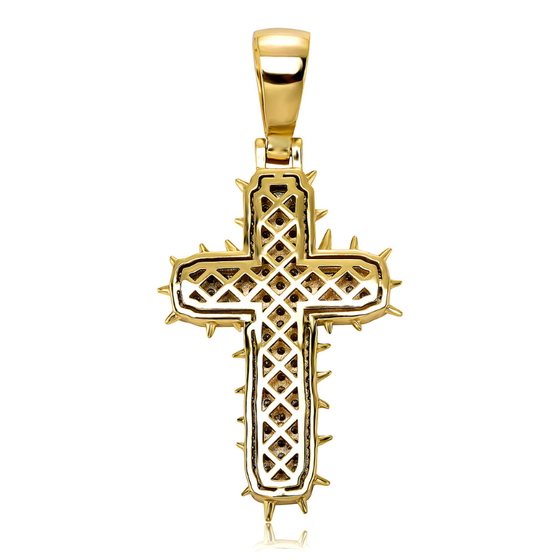 Moissanite Cactus Thorn Cross Pendant