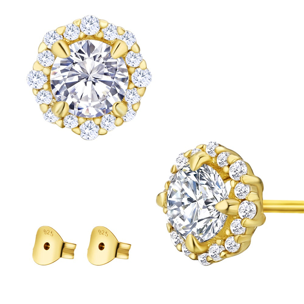 0.5 Carats *2 VVS1 Round Flower Moissanite Earrings