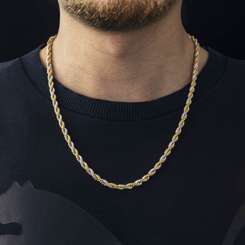 5mm Gold & Silver Two-Tone Rope Chain