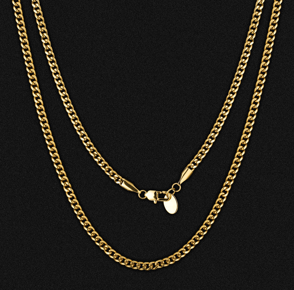 3mm Micro Cuban Chain in Gold