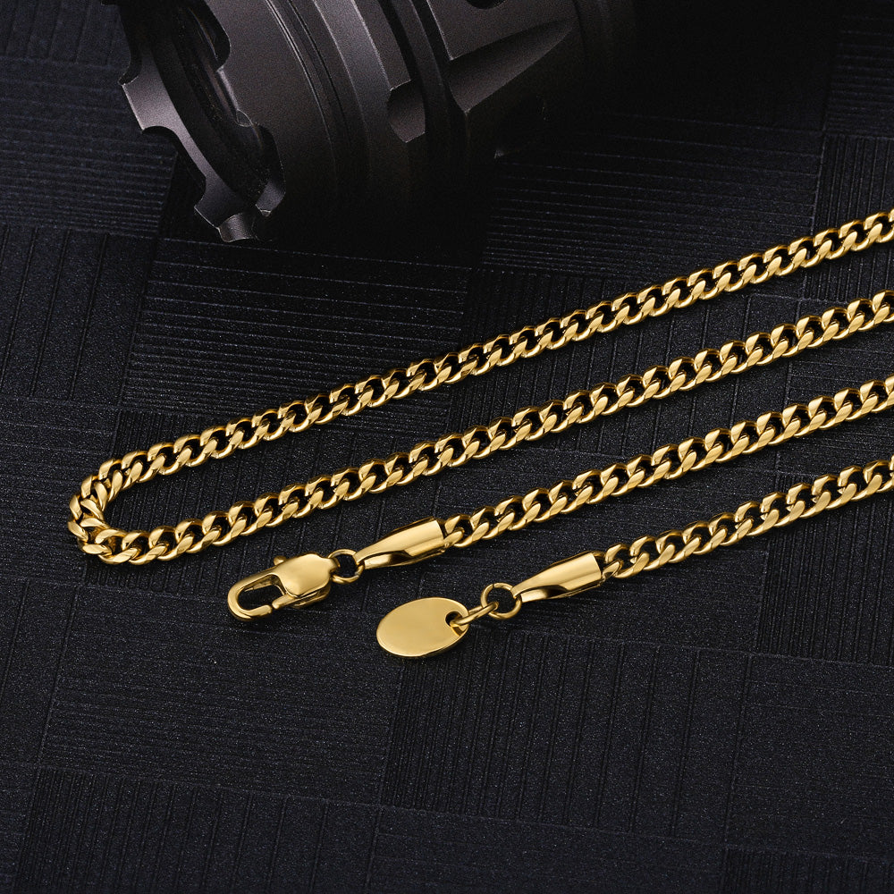 3mm Micro Cuban Chain in Gold