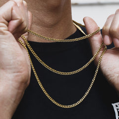 3mm Micro Cuban Chain in Gold