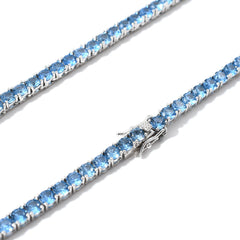 4mm Ice Rare Blue Moissanite Tennis Chain