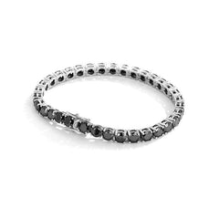 3/4/5mm S925 Silver Black Moissanite Diamond Bracelet