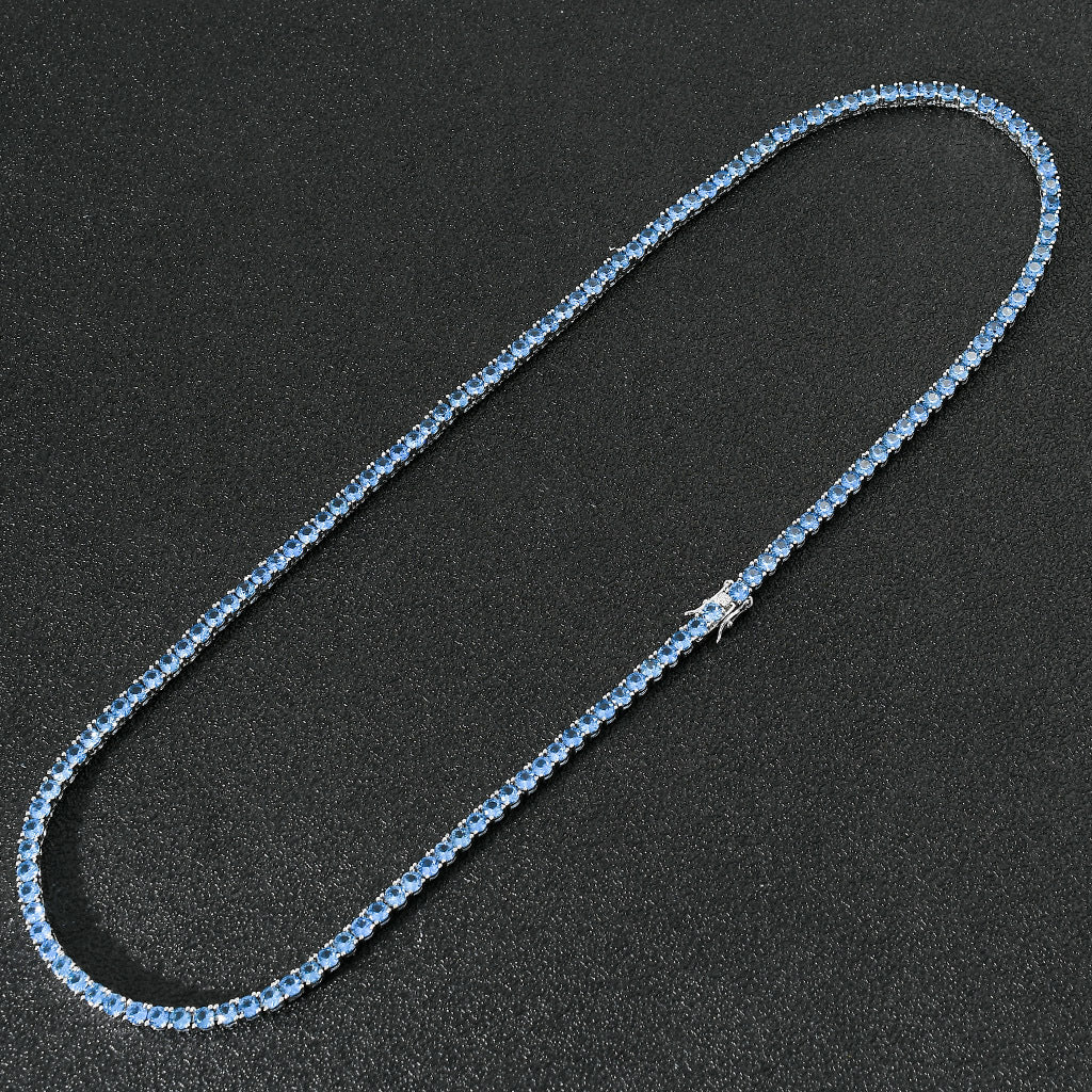 4mm Ice Rare Blue Moissanite Tennis Chain