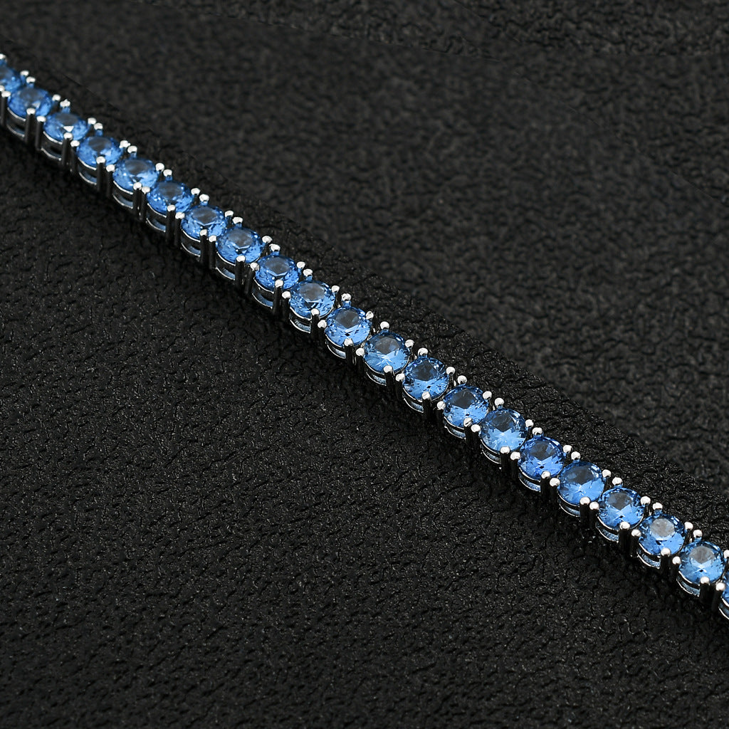 4mm Ice Rare Blue Moissanite Tennis Chain