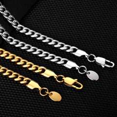 6mm Miami Cuban Set in White Gold for Men's Chain