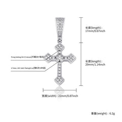 Ice Crystal Cluster Round Cut Cross Pendant