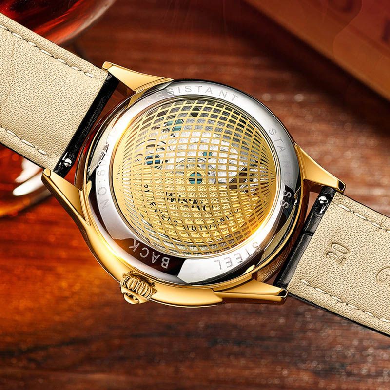 Tiger Automatic Mechanical Watch with Leather Strap