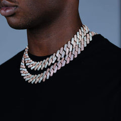 20mm Iced Out  Two Tone Miami Diamond Chain